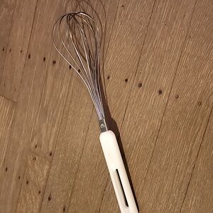 Bonny Stainless Steel Whisk with White Handle Vintage USA